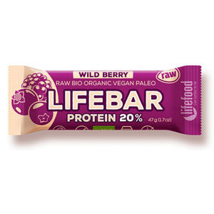 Lifefood Lifebar Protein Lesní ovoce BIO RAW 47 g